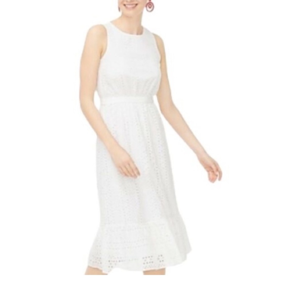 J Crew White Eyelet Dress Size 10